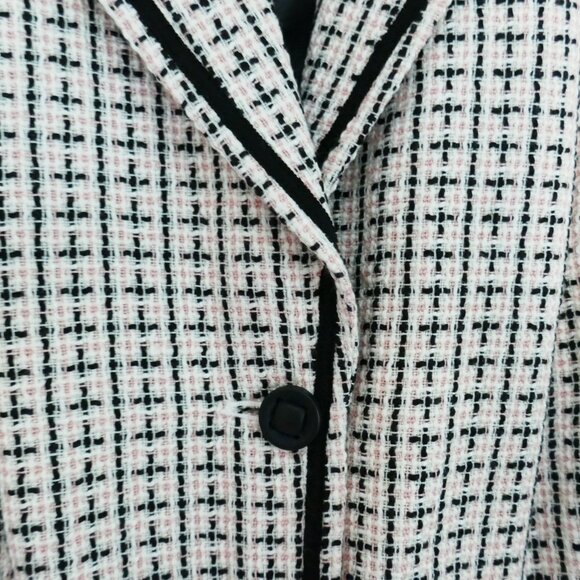 NWT vintage Lane Bryant tweed boucle blazer jacket pink black white size 16 - Picture 3 of 8